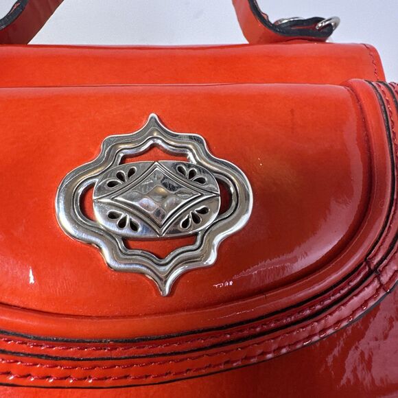 Brighton Mini Handle Bag Removable Crossbody Strap Patent Leather Red Rare - Picture 11 of 13